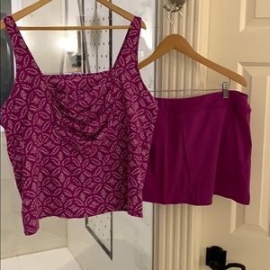 Lands’ End Tankini Skirt Swimsuit 22 - please read